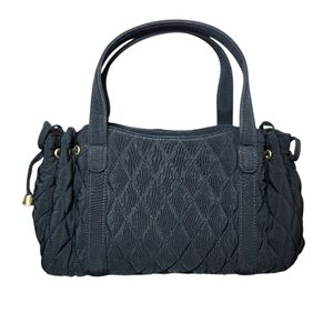 Vera Bradley Margie Small Double Handle Premium Cotton Quilted Satchel Bag Black